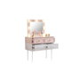 Hanah Home Mesa de Maquillaje Rosa y Blanco con Luces LED